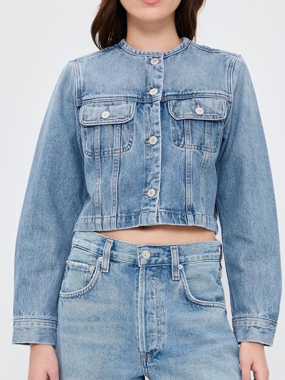 NWT Citizens of Humanity Devin Cropped Denim Jacket Cecil Wash M
